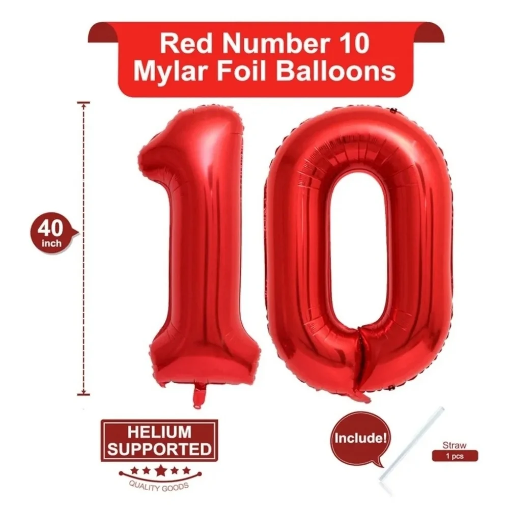 NEW Number 10 Foil Balloon